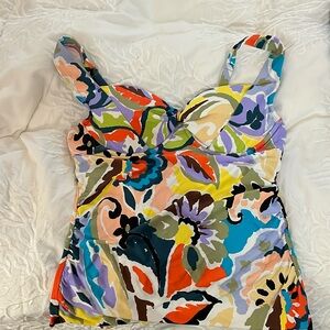 Kashmir paisley Ann Cole tankini top size 34C/36B